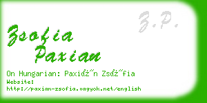 zsofia paxian business card